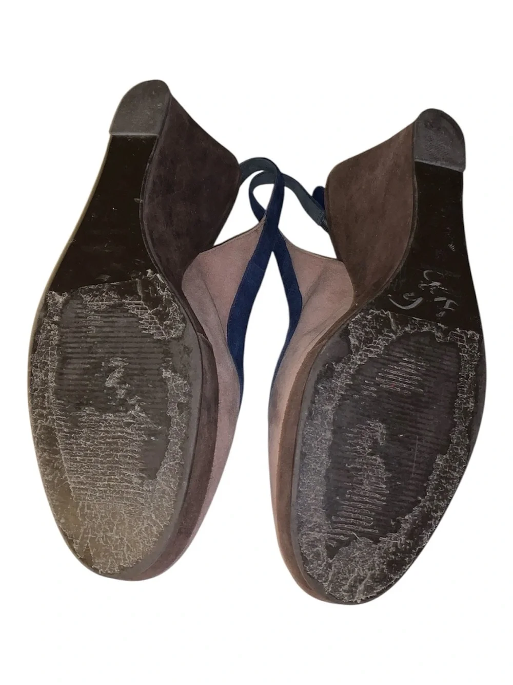 Boden Colorblock Suede Slingback Platform Pump - Navy, Taupe and Brown